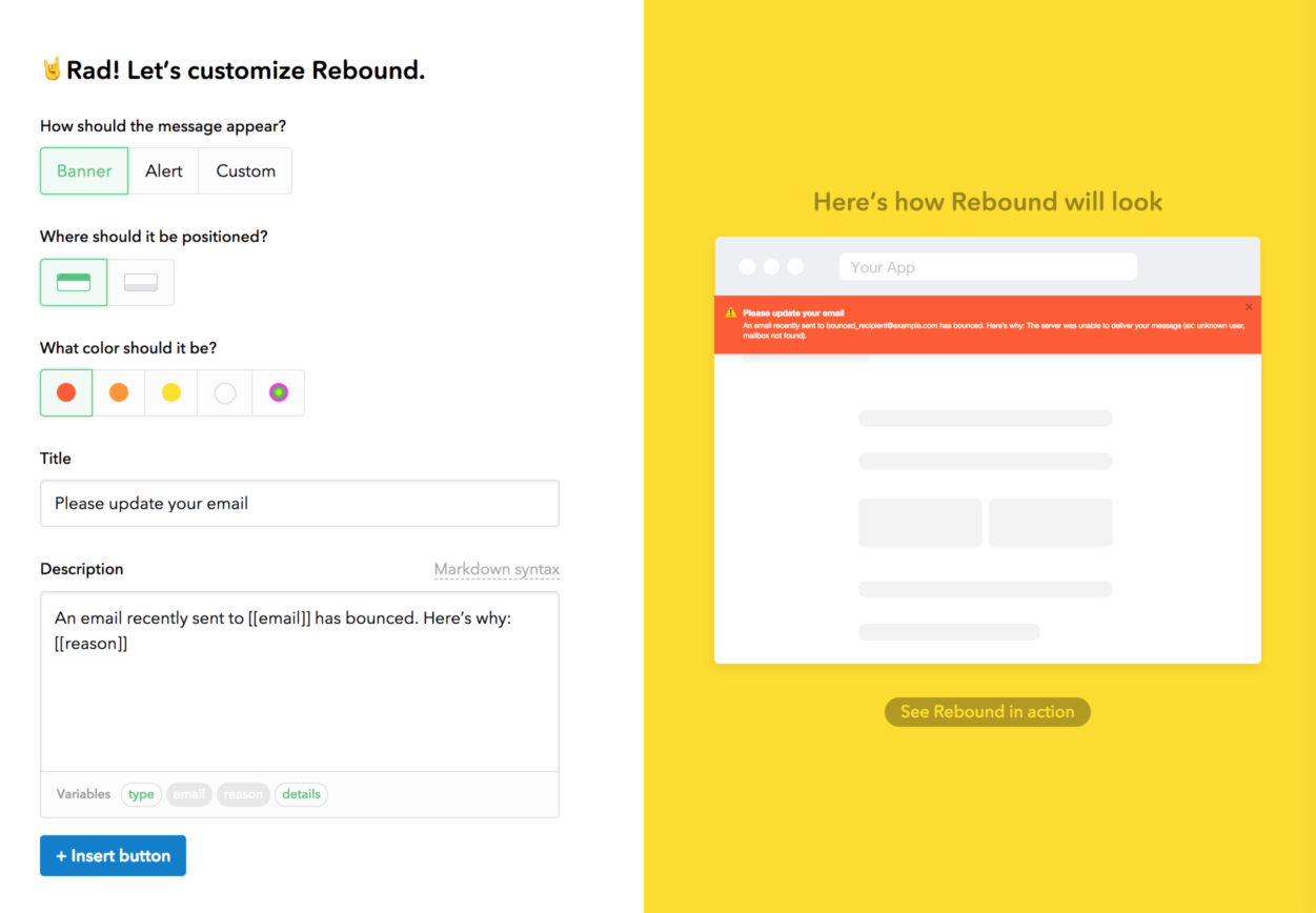 Postmark Rebound notification builder