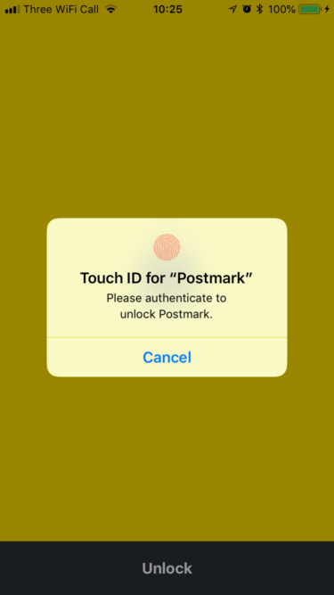 TouchID auth in Postmark for iOS