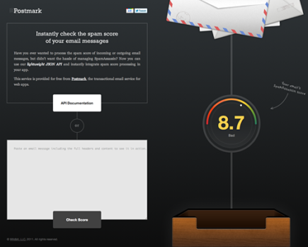 Check your spam score with Postmark