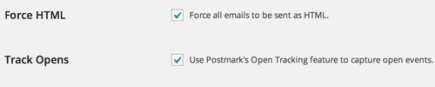 Turn on open tracking in Postmark's Wordpress plugin