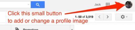 Change a profile image in Gmail