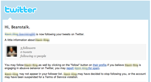The body of Twitter's old new follower email