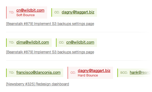 Updated email activity view. Now you can track multiple recipients from the dashboard!