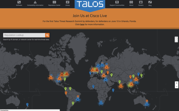 Talos Intelligence homepage