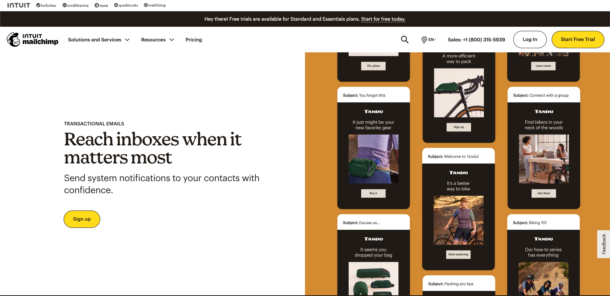 Mailchimp Transactional (formerly Mandrill) home page