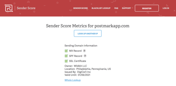 Senderscore metrics