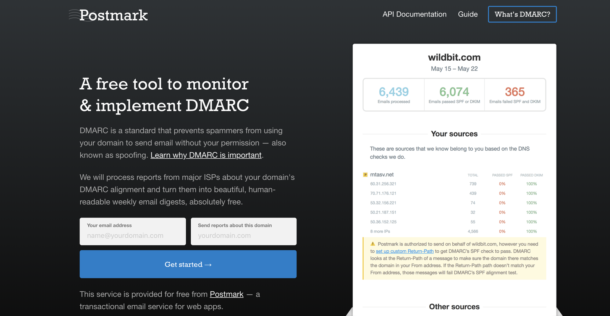 Postmark DMARC sign up