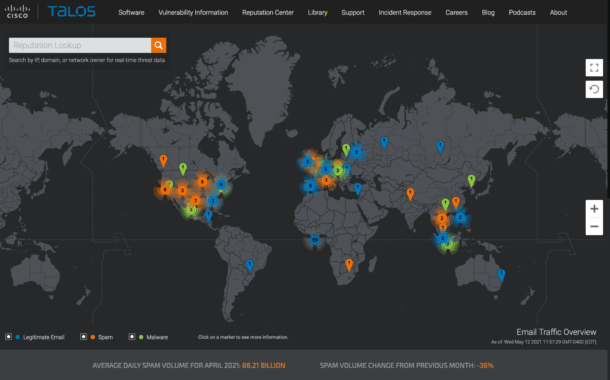 A screenshot of the Talos Intelligence tool