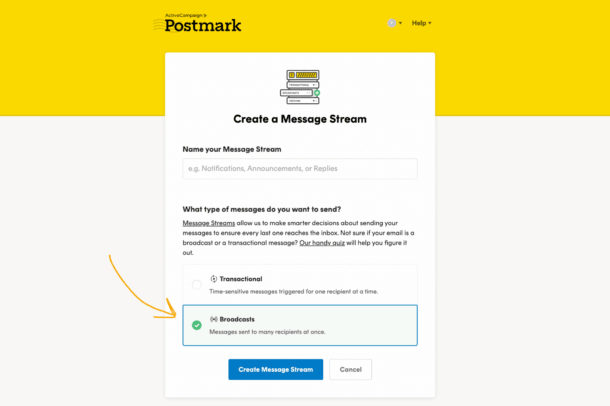 Postmark Message Streams - broadcast or transactional email