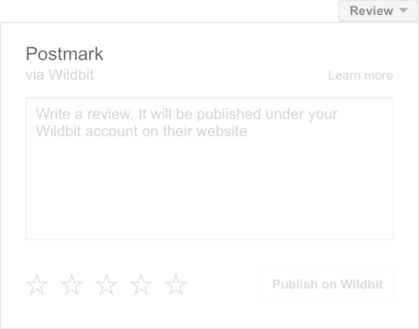 A screenshot of an Review action dropdown and the rating options.