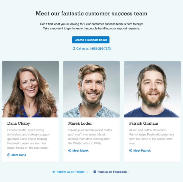 A screenshot of introductions to Dana, Marek, and Patrick from our customer success team.