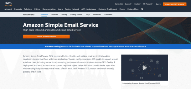 Bulk Cloud Email Service -  Simple Email Service - AWS