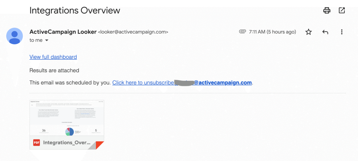 An example of transactional email delivering a .pdf document