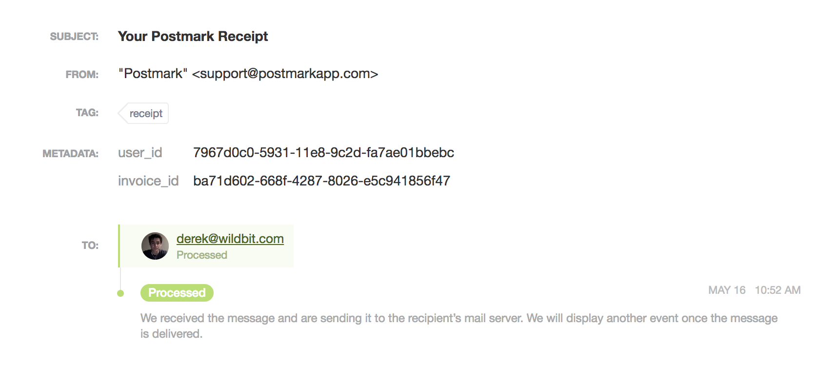 metadata of emails