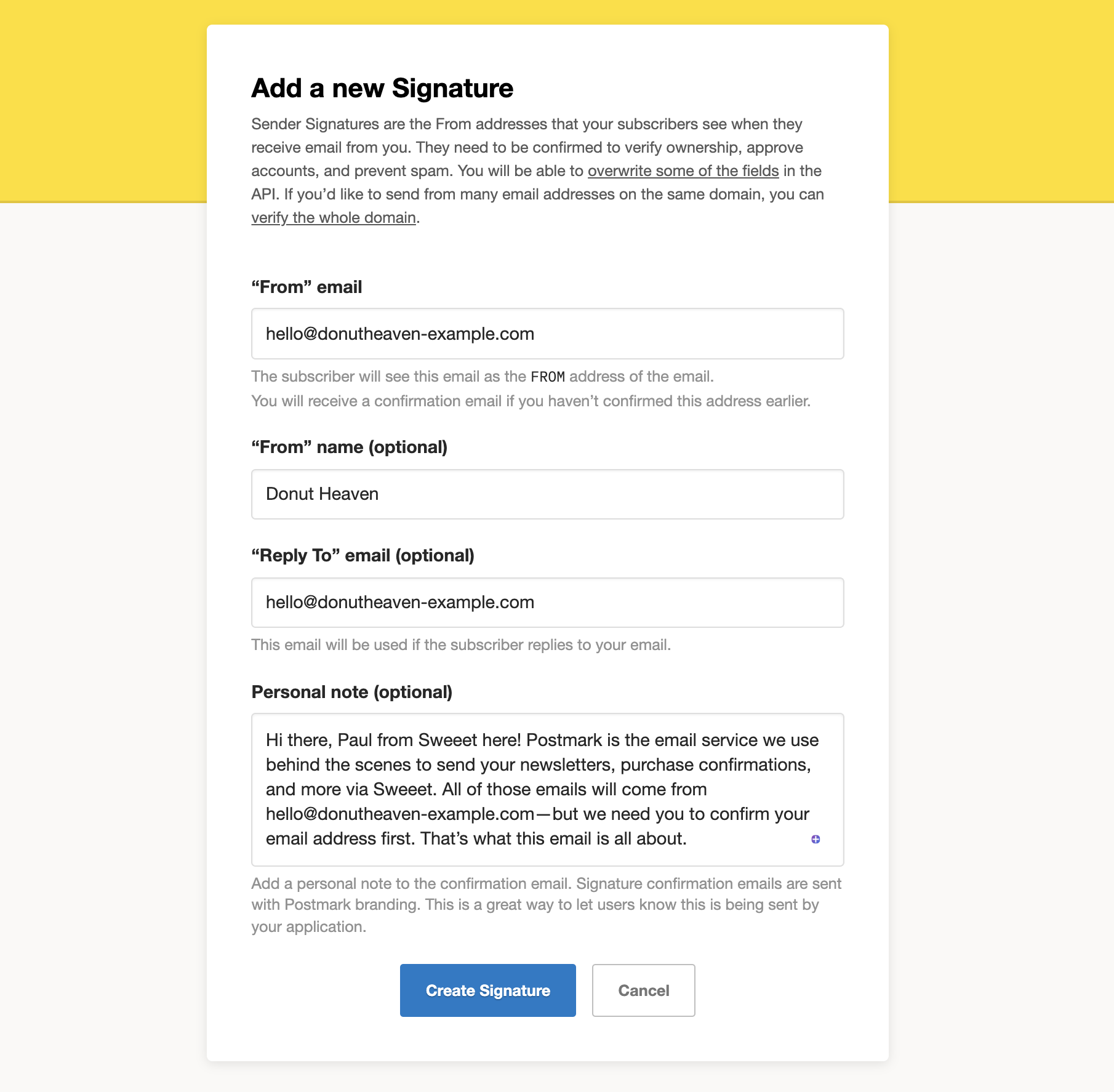 Signature Confirmation add-on