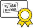 Illustration: A letter with a "return to sender" sticker on the front