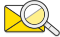 Illustration: A magnifying glass inspecting a closed envelope
