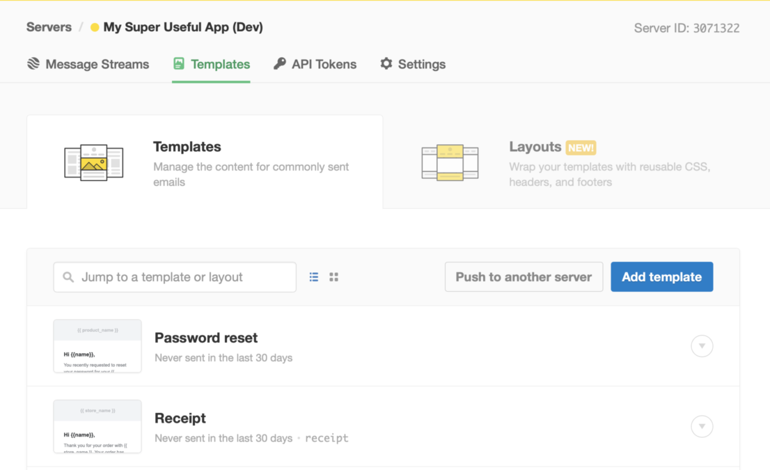 Screenshot of the choice of templates or the option to code your own templates.
