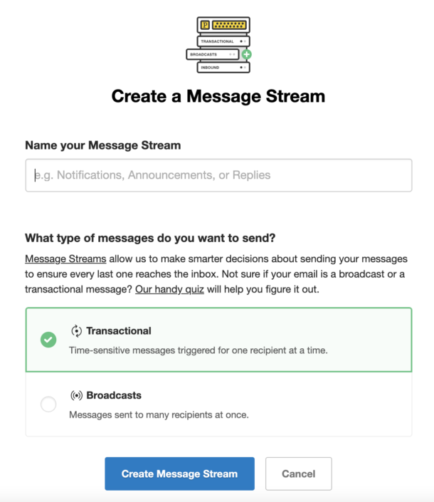How to create a message stream